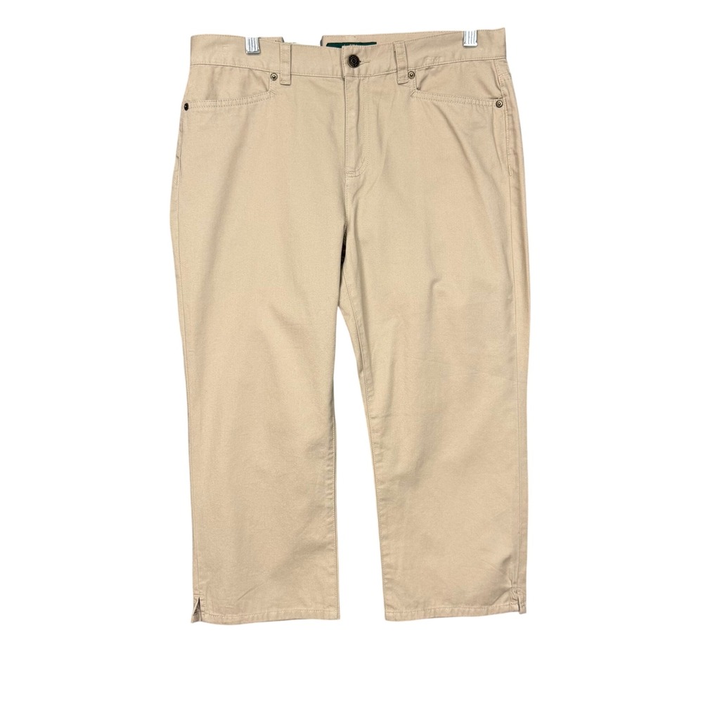 Lauren Ralph Lauren Pants Women 8 Khaki Cropped Classic Midcalf Capris NWT